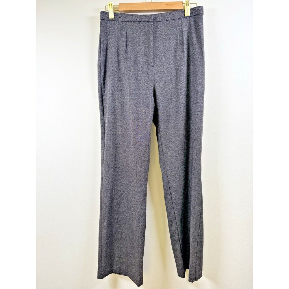 Vintage Blue Women's Gray Herringbone Tweed Dress Pants Rayon Blend - Size 2